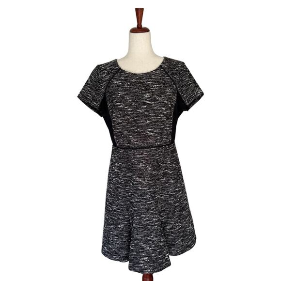J. Crew Dress Size 12 Mixed Tweed Boucle Fit Flare Flounce Style B0562 Midi - Picture 1 of 11